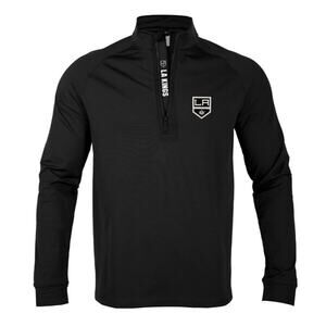 LA Kings 1/4 Zip‎ Pullover Top Men's NHL Long Sleeve Lightweight Jacket Black L